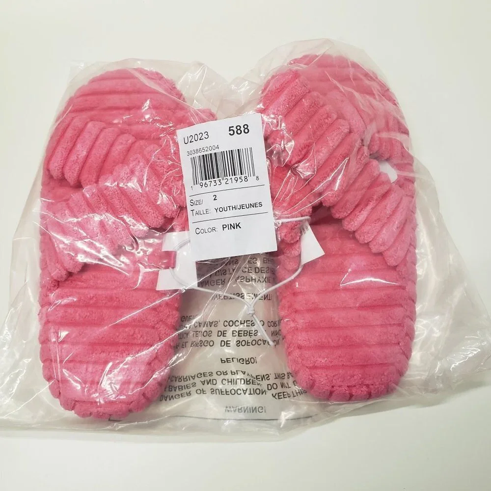 New Sugar‎ & Jade Tween Girls Terry Slides - Pink Size Youth 2